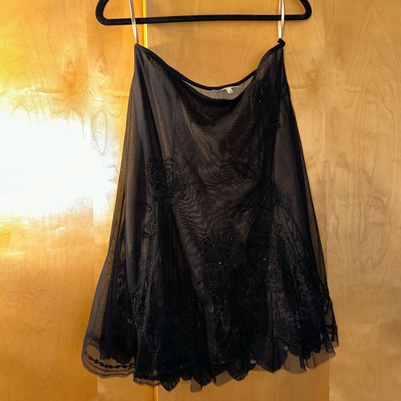 Essentiel Antwerp Black Tulle Sequin Beaded Midi Skirt - Picture 11 of 13